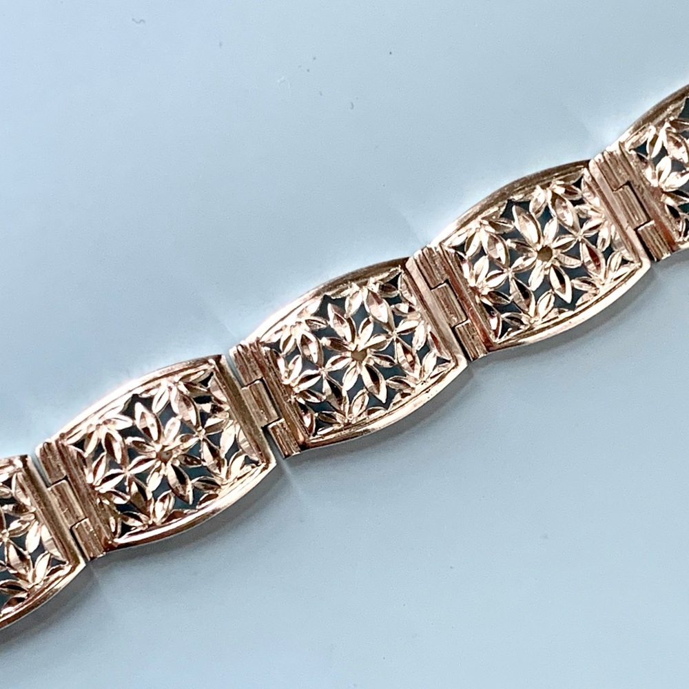 Sterling Silver Filigree Link Bracelet 7.5"